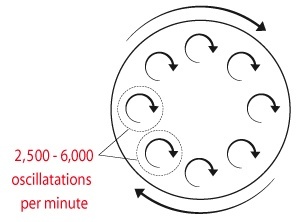 Dual-action polisher oscillation patern